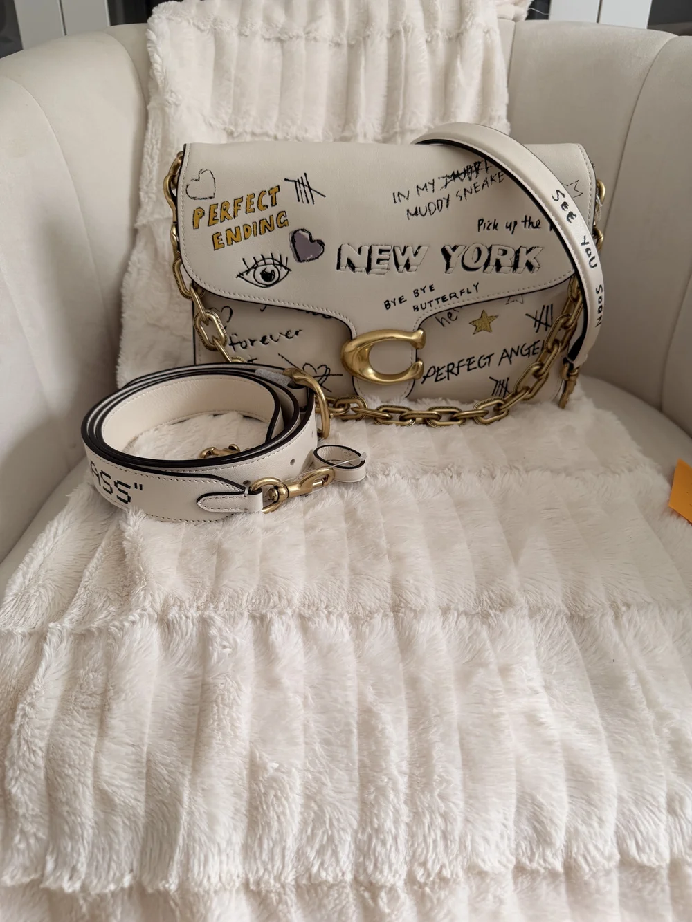 Coach white leather